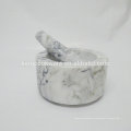 Mortero y maja de mármol blanco de 14.8 * 7 cm para herramientas de hierbas y especias